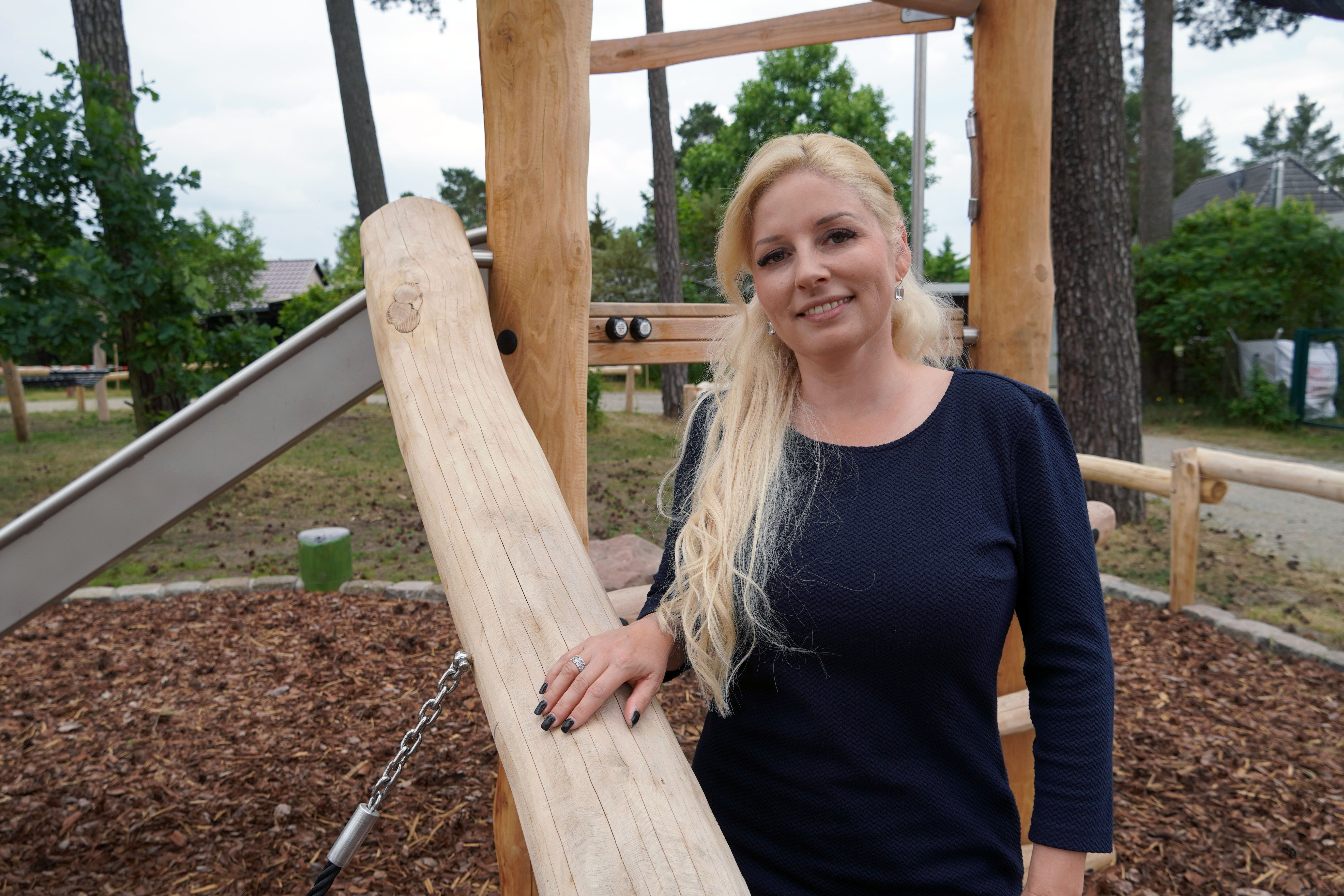 Nicole Walter-Mundt zur Einweihung des Lehnitzer Spielplatzes, Foto: Christian Howe